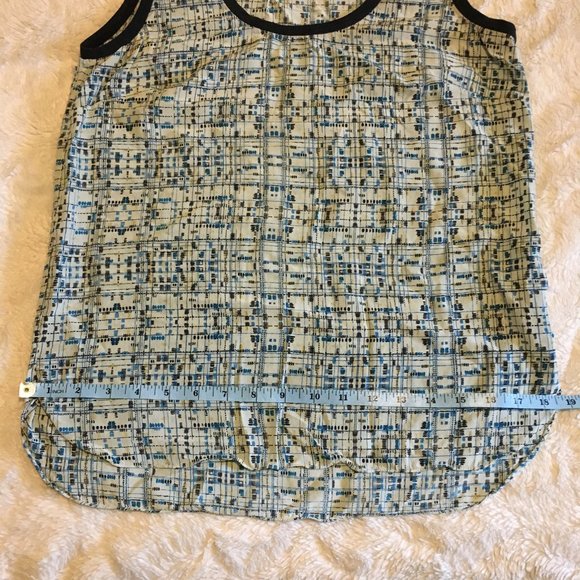 100% Silk Black Trim Art Museum Tank Top - Picture 8 of 11